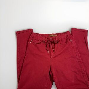 JUDY BLUE Red JB88727C Scarlett‎ Pants Drawstring Elastic Waist Jeans SIZE 3|26